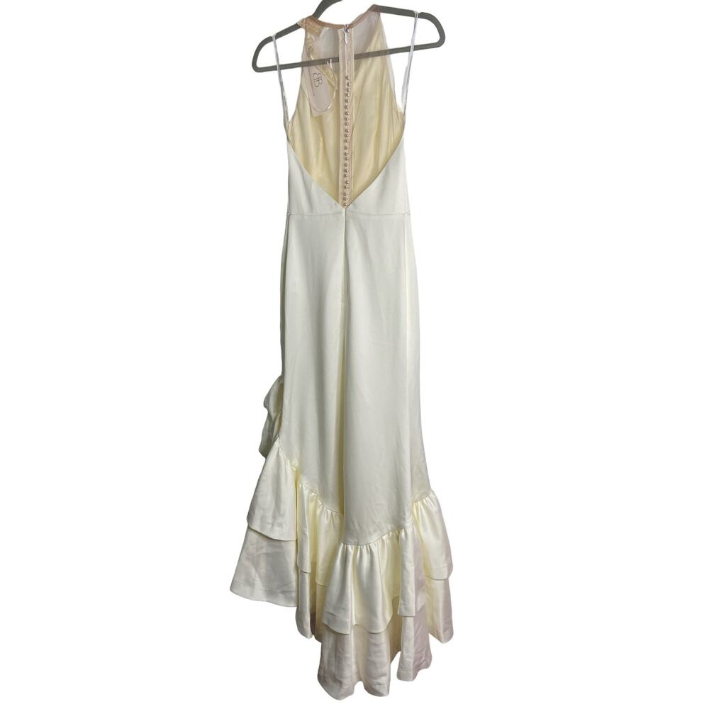Bronx and Banco Paros Gown Silk Pearl Ruffle Party Formal Bridal Wedding XS - Picture 10 of 16